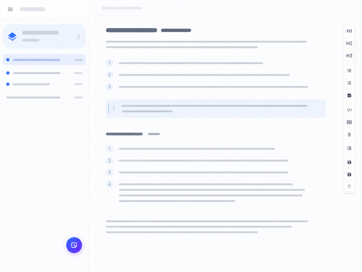 Project note editor and knowledge upload button